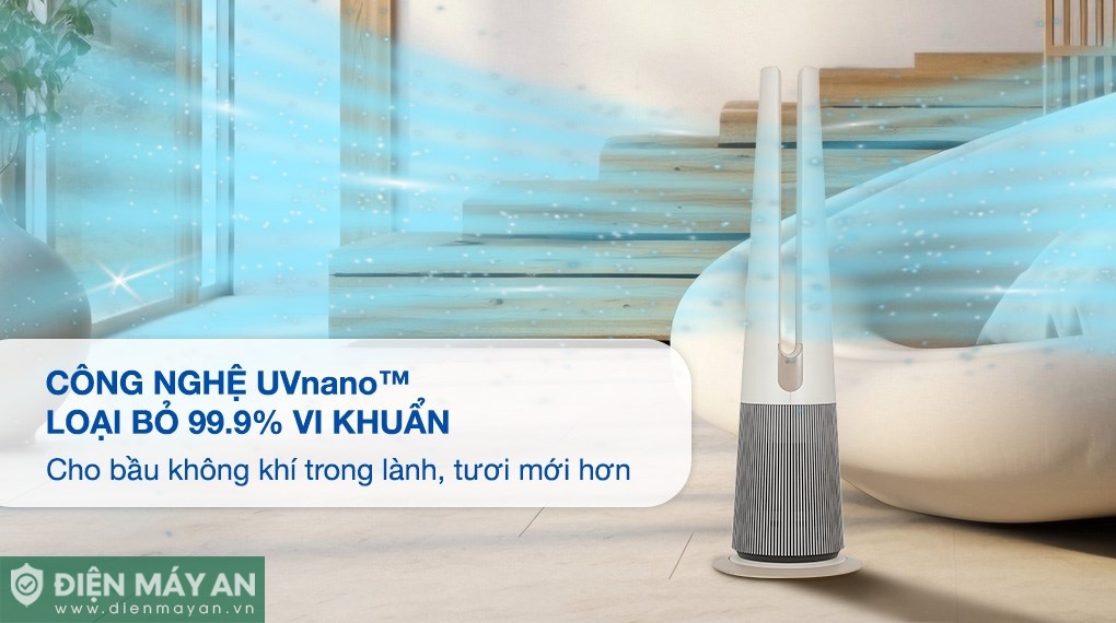 Máy lọc không khí kết hợp quạt LG PuriCare AeroTower Hit FS15GPBK0.ABAE 40W